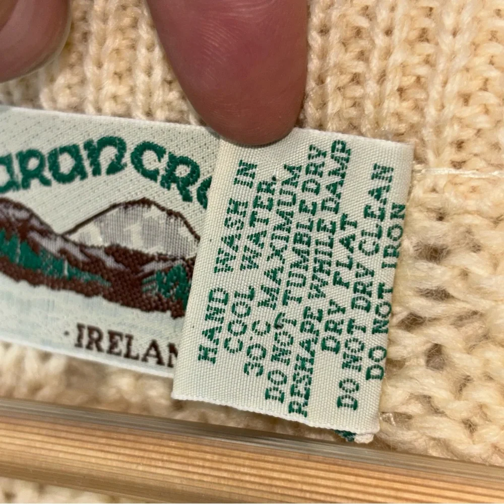 Arancrafts Sweater Women XL Wool Fisherman Cardigan Ireland - Picture 4 of 12